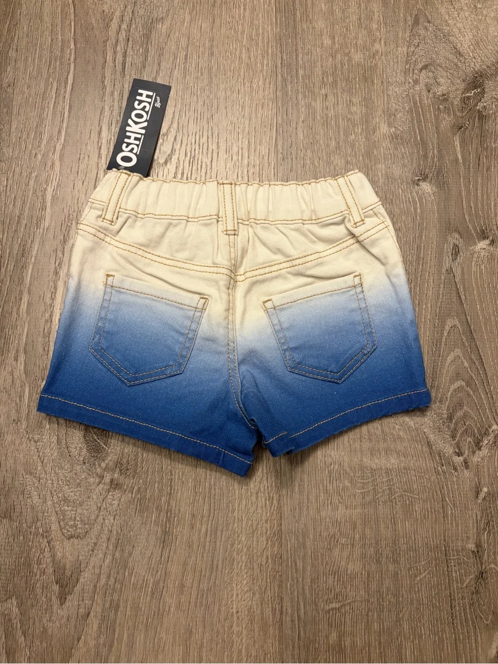 OshKosh B'gosh Baby Girl Ombre Twill Shorts - Blue/Ivory- NWT